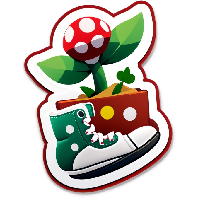 Piranha plant in shoe emoji
