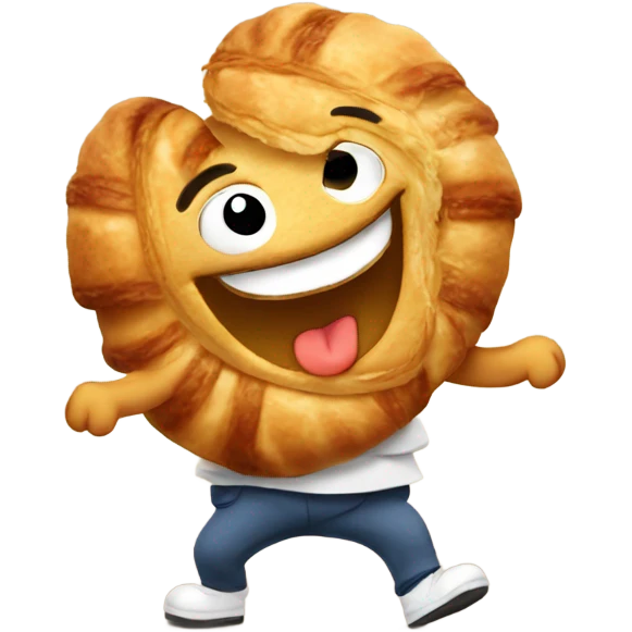 Cartoon Croissant dancing emoji