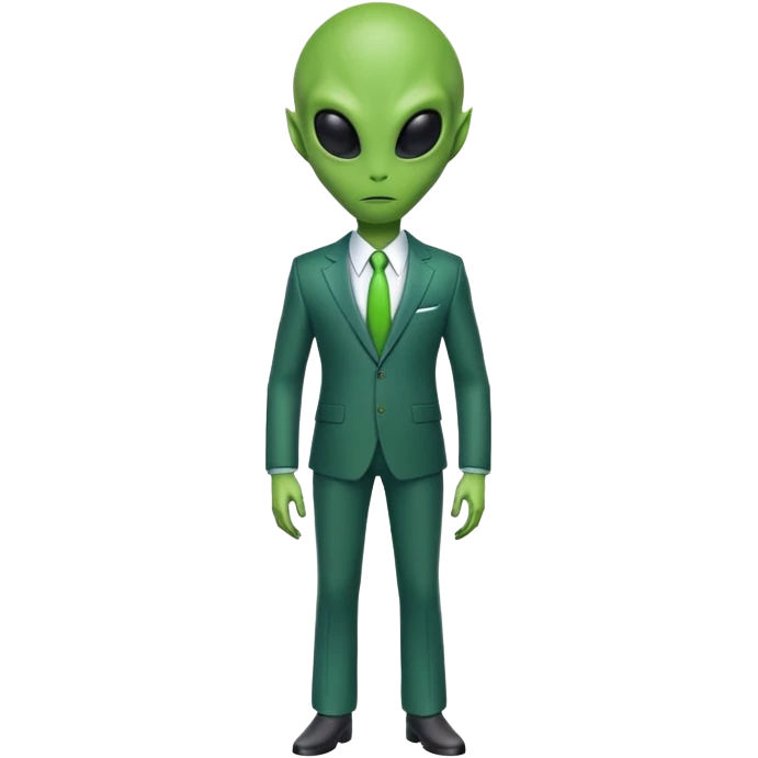 full body alien wearing a suit emoji