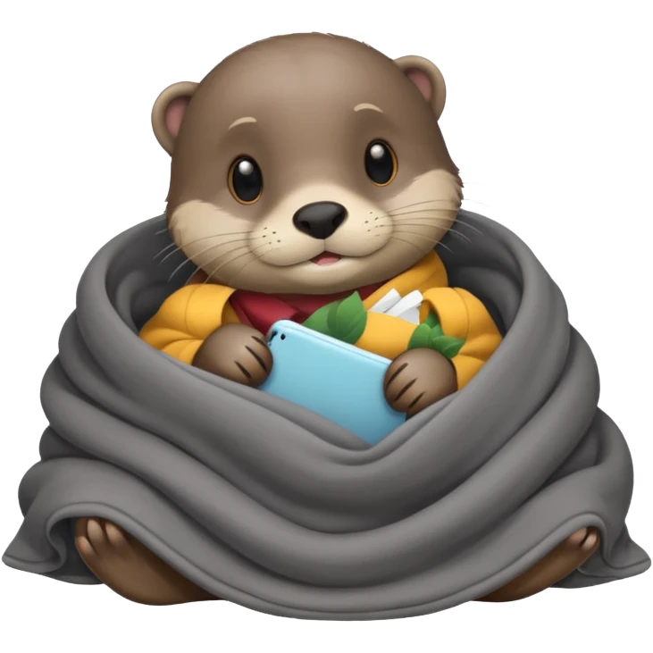 otter cozy in blanket emoji