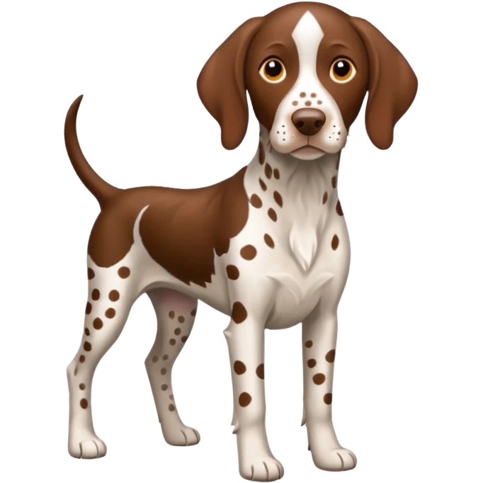 white and orange spotted german short haired pointer no tail emoji