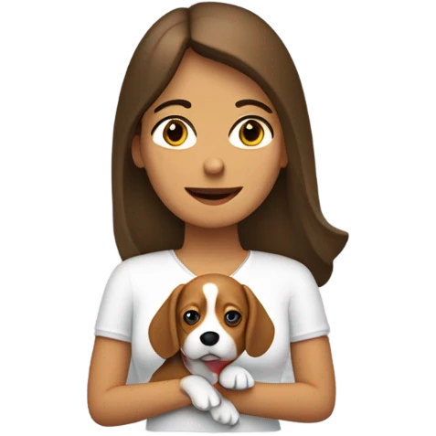 Una mujer con un Beagle  emoji