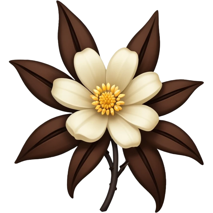 dark vanilla bean with flower emoji