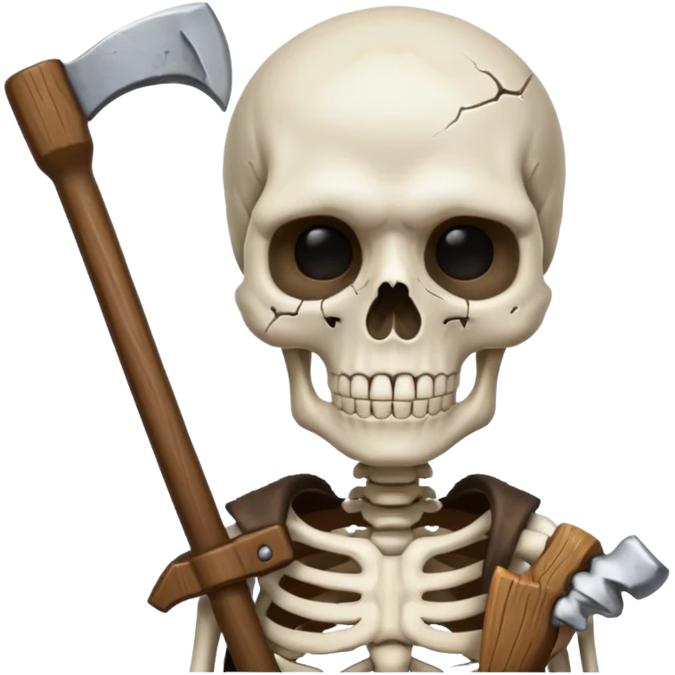 Una cara de esqueleto con una acha emoji