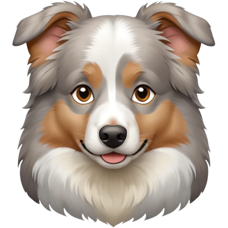 Gray white tan Australian shepherd emoji