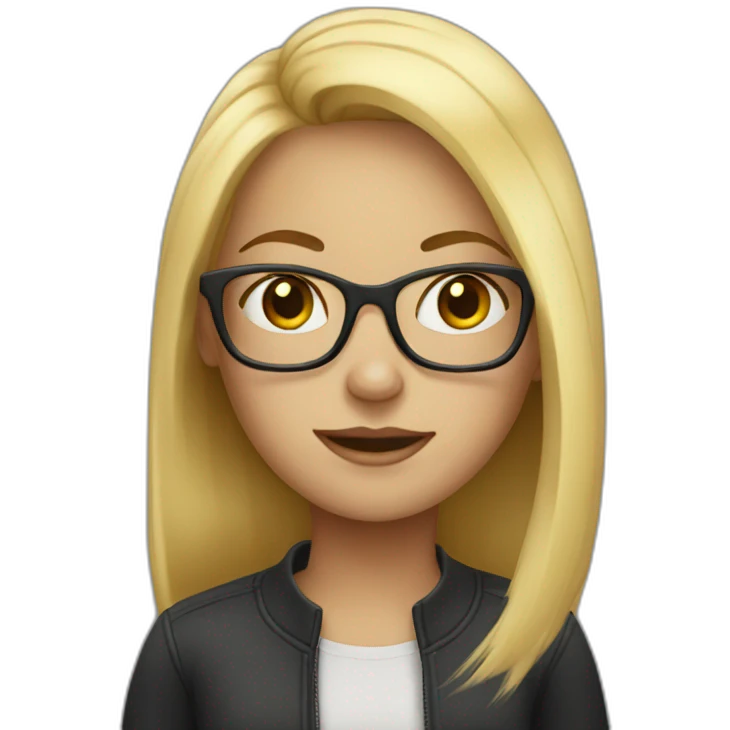 Blonde girl with glasses emoji