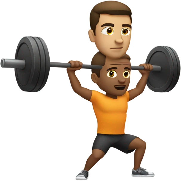 guy doing squats with squatbar emoji