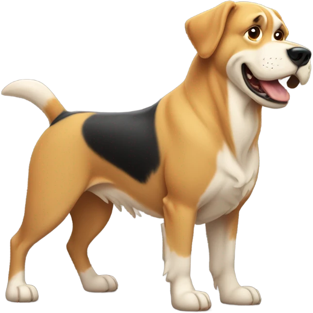 Big dog versus little dog emoji
