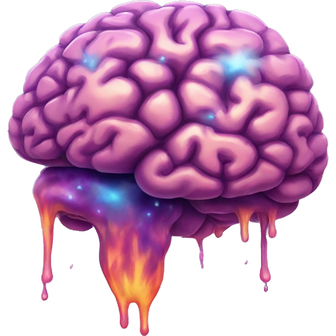 A melting galaxy brain emoji