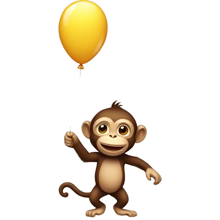 Monkey with a balloon in its hand emoji