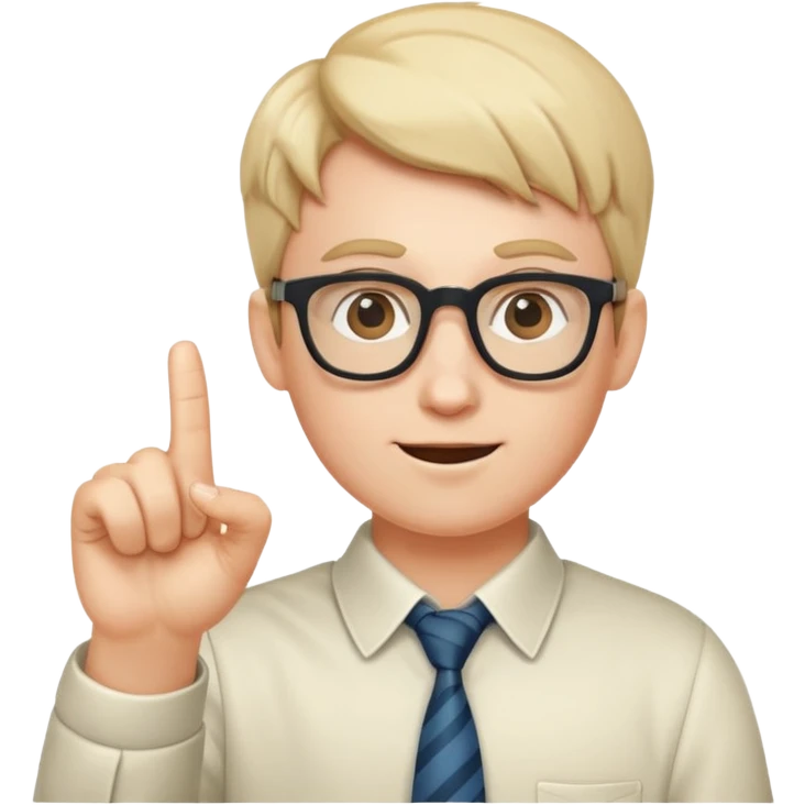 Nerd face with finger pointing up emoji
