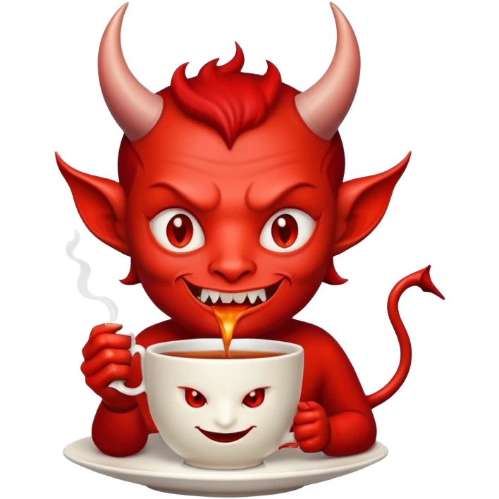 Devil drinking tea emoji