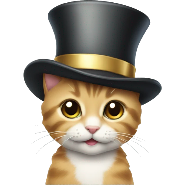 kitten with tophat emoji