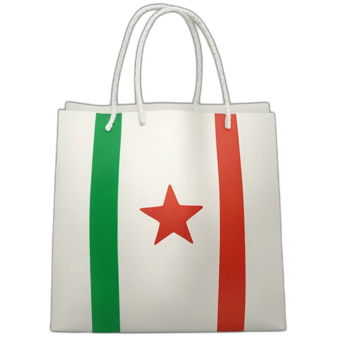 Shopping bag Algerian flag 🇩🇿 emoji