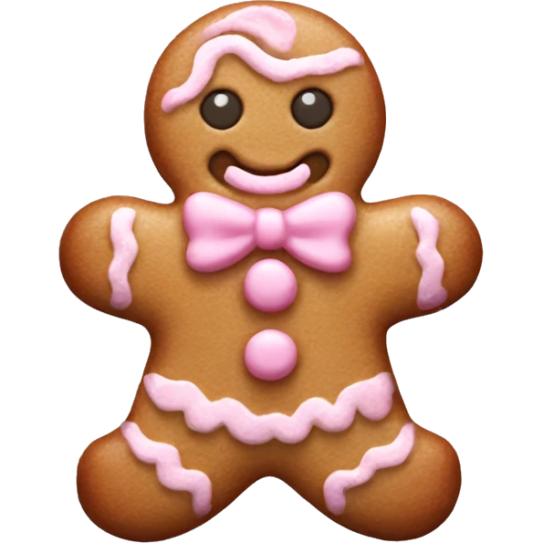 Pastel pink gingerbread man emoji