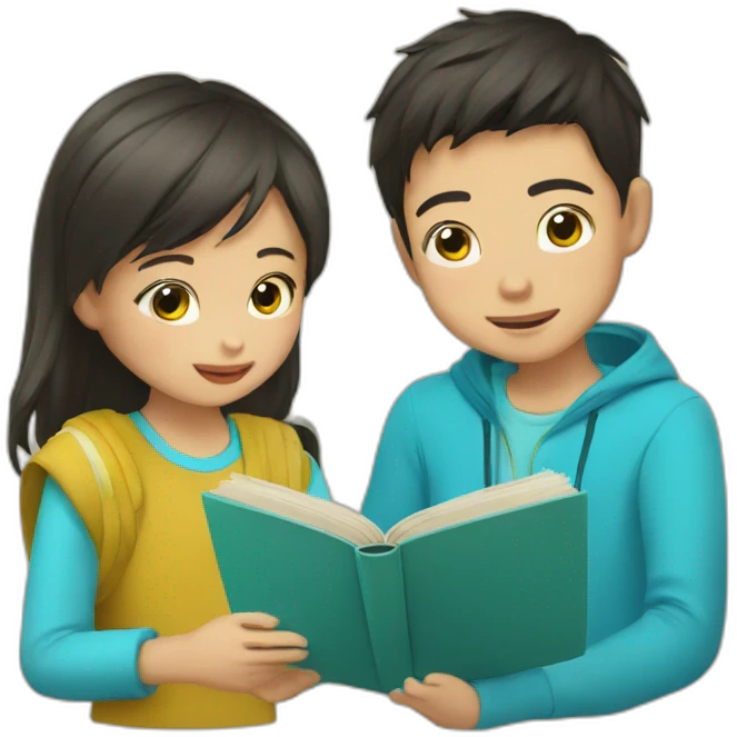 kazakh Boy read a book with takiya emoji