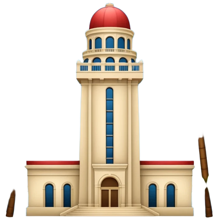 California Tower and the Museum of Us in San Diego, apple style emoji, simple, no text, white background, include palm trees, inspired by reference photo, version 5 emoji