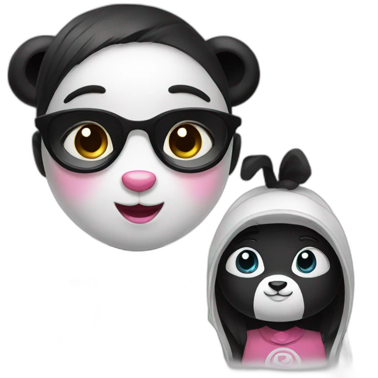 panda with panda girl emoji