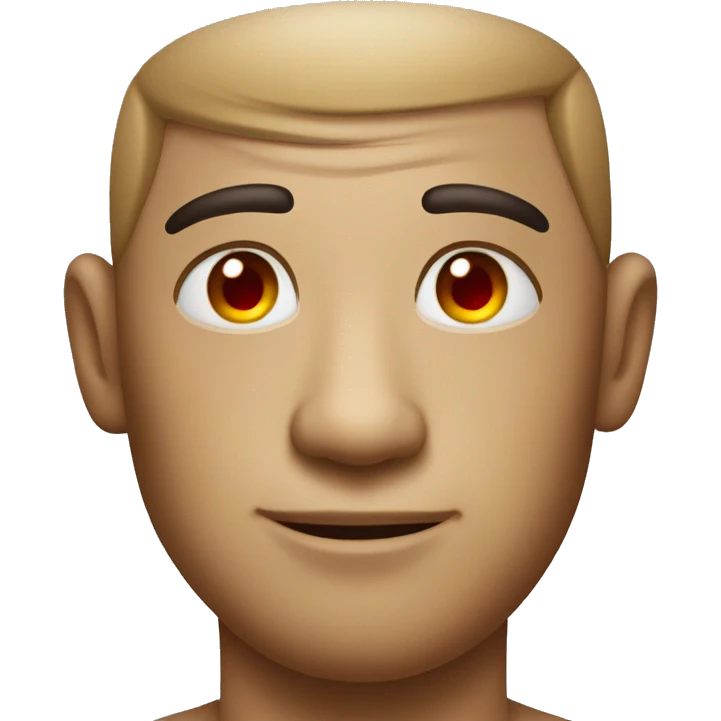 Relaxed emoji with forehead lines and red eyes  emoji