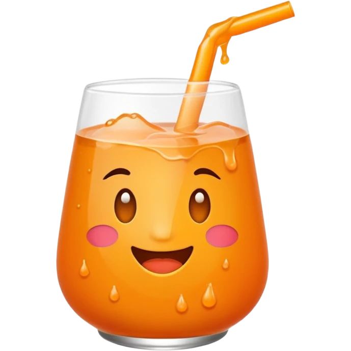 Super sweet mandarin emoji, fizzy juice splash, simple flat design, bold lines, bright orange, transparent background, without eyes emoji