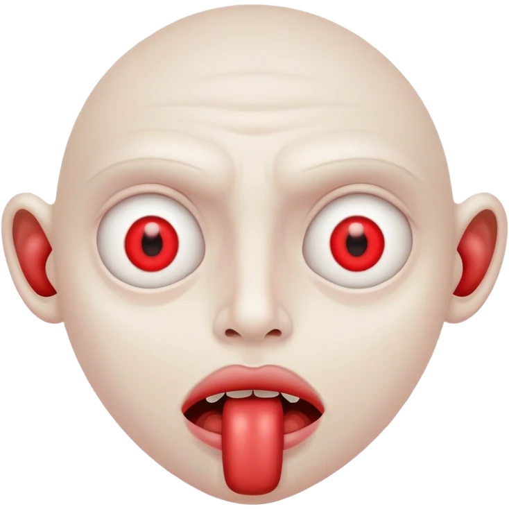Moon with red eyes and a blunt in mouth  emoji