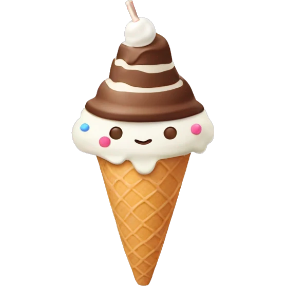 Ice cream with a hat  emoji
