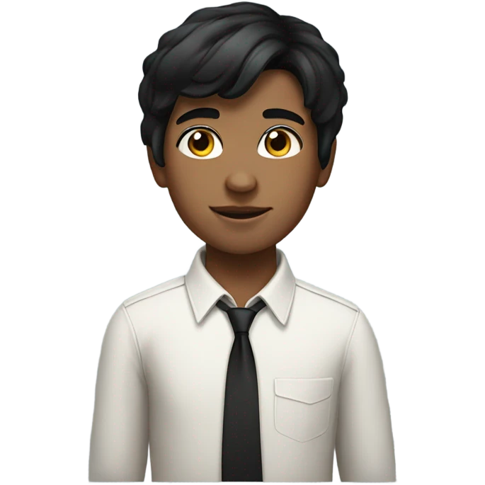 realistic portrait of black haired boy emoji