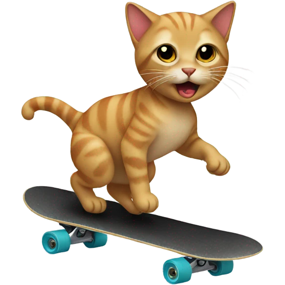 Cat skateboarding emoji