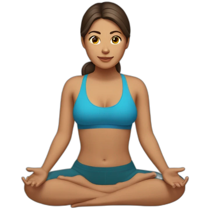 Latina girl brunette hair in Tadasana yoga emoji