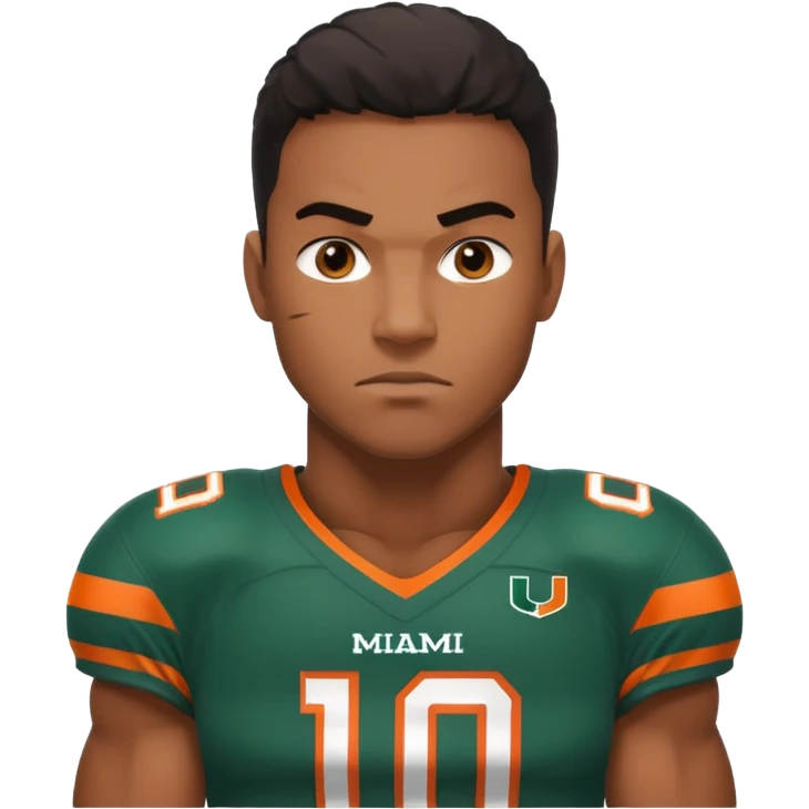 black football player for the university of miami wearing number 10 emoji
