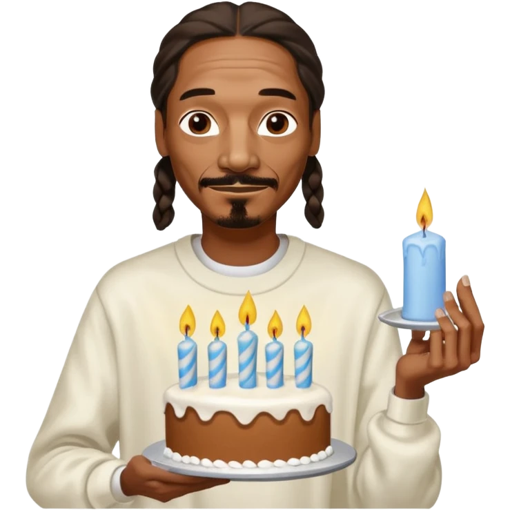 snopp dogg holding birthday cake emoji