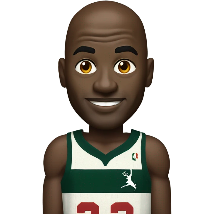 Michael Jordan in a bucks Jersey emoji