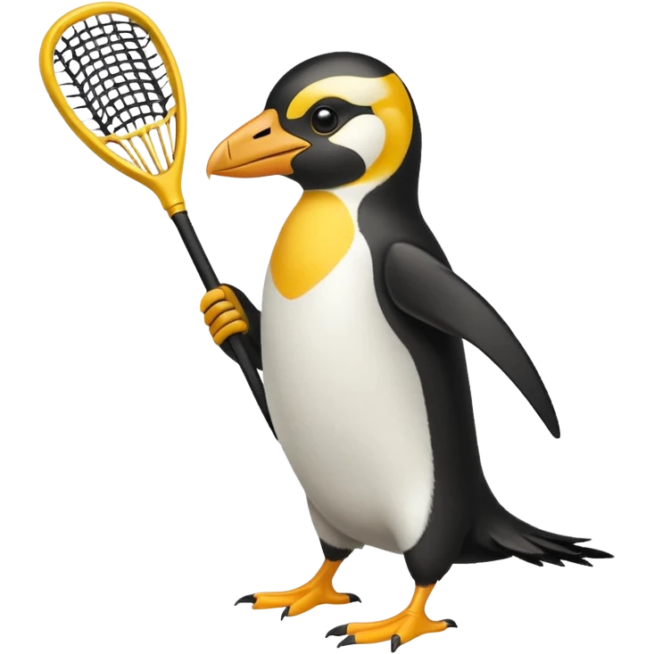 Macaroni penguin playing lacrosse emoji