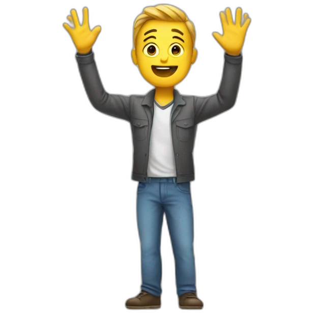 Confused person high five emoji