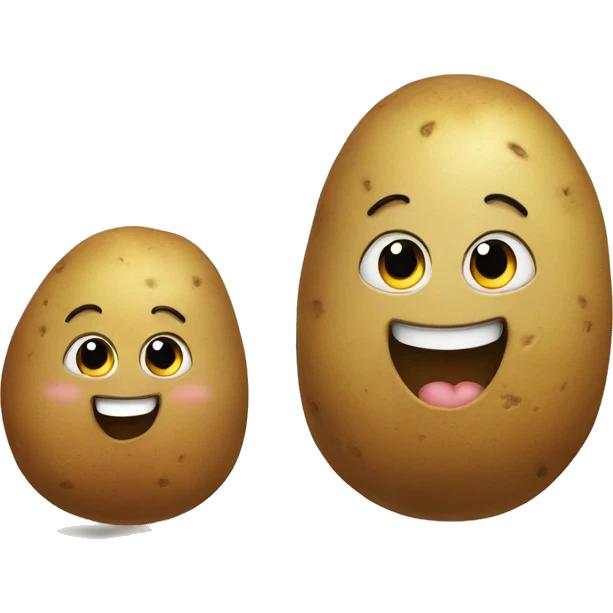 one girl potato and one boy potato holding hands emoji