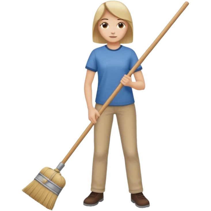 sweeping the floor with a broom emoji