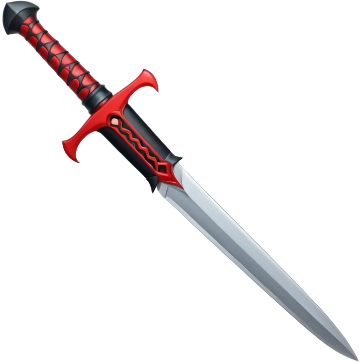 iOS sticker, ritual dagger, red blade, black handle, minimal emoji
