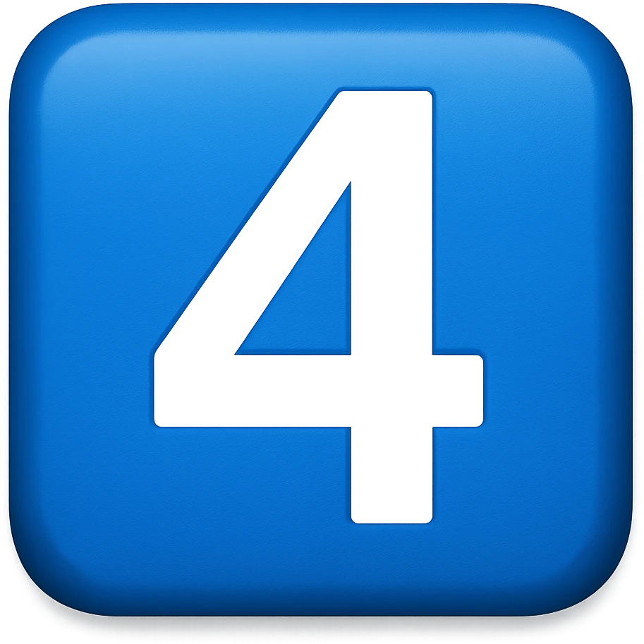 blue square emoji that says "4" emoji