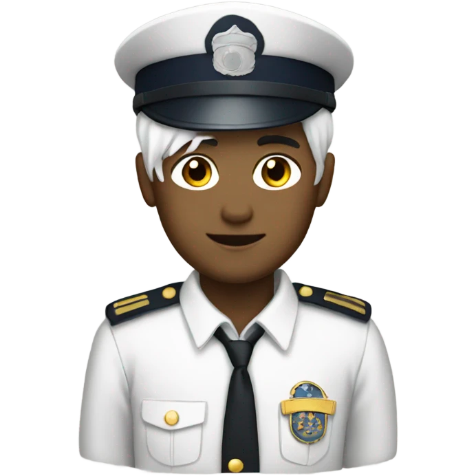 white haired boy in uniform emoji
