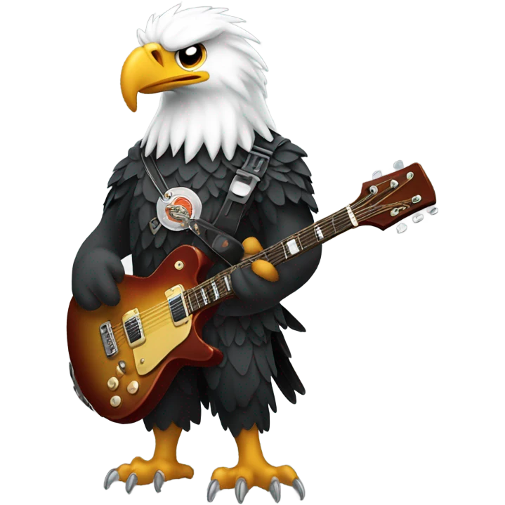 Eagle with electric guitar  emoji