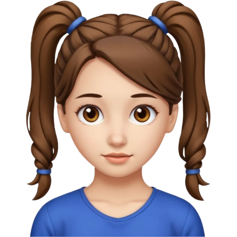 children girl with ponytails hairstyle  emoji