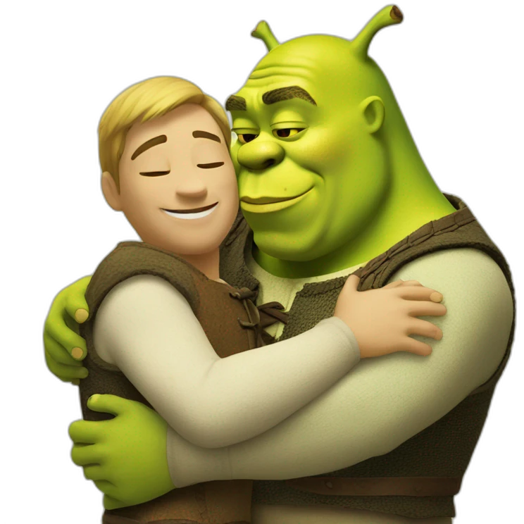 shrek hugging a lemon emoji