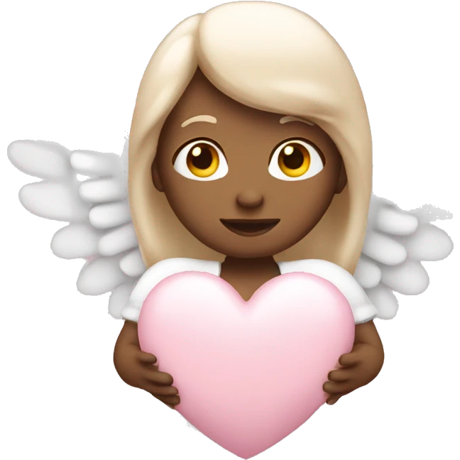 light pink heart angel emoji