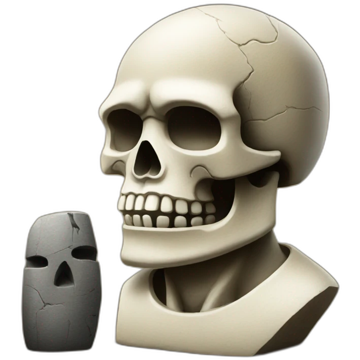 Skull+moai statue  emoji