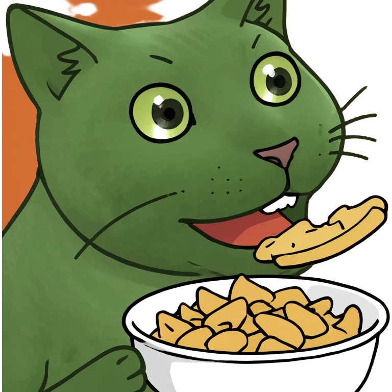 Кот кушает корм  emoji