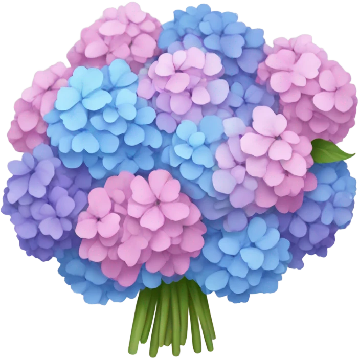 Pink blue and purple Hydrangeas bouquet  emoji