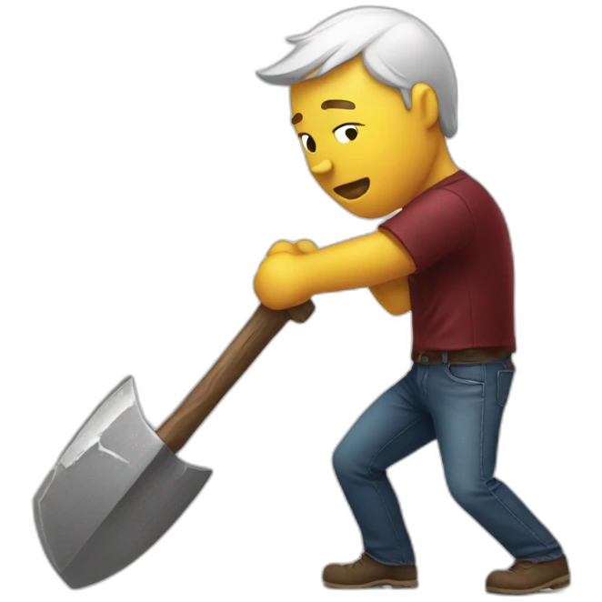 Elon hitting Twitter logo with a hammer emoji