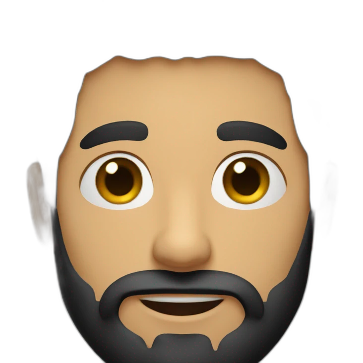 A guy with beard and black hair emoji