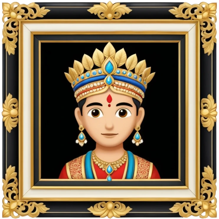 an indian frame with a royal painting  emoji