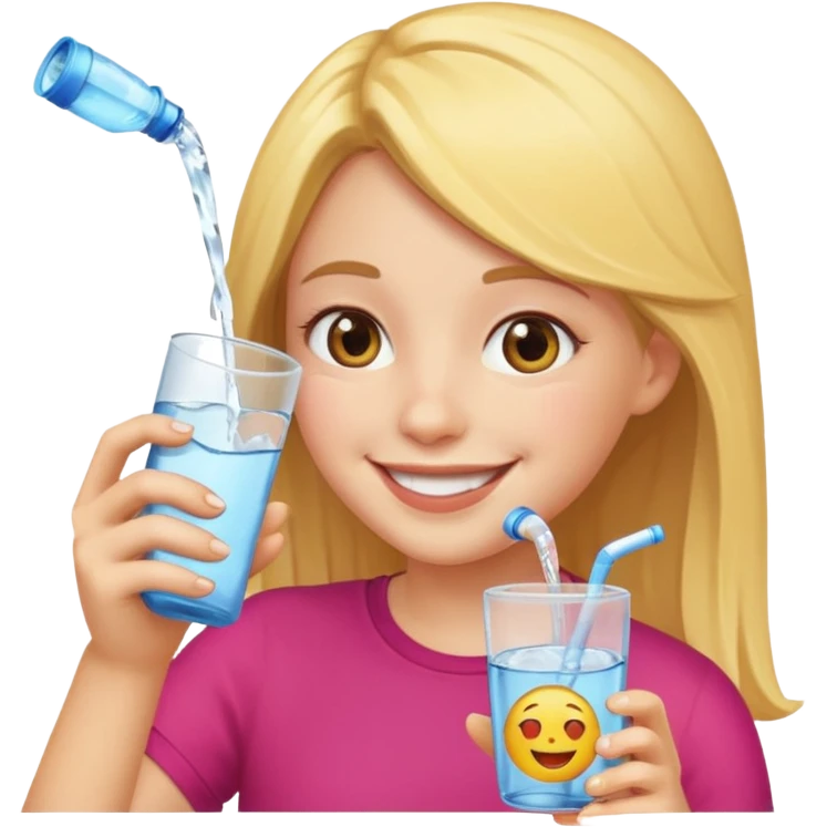 One girl Drinking water emojis emoji